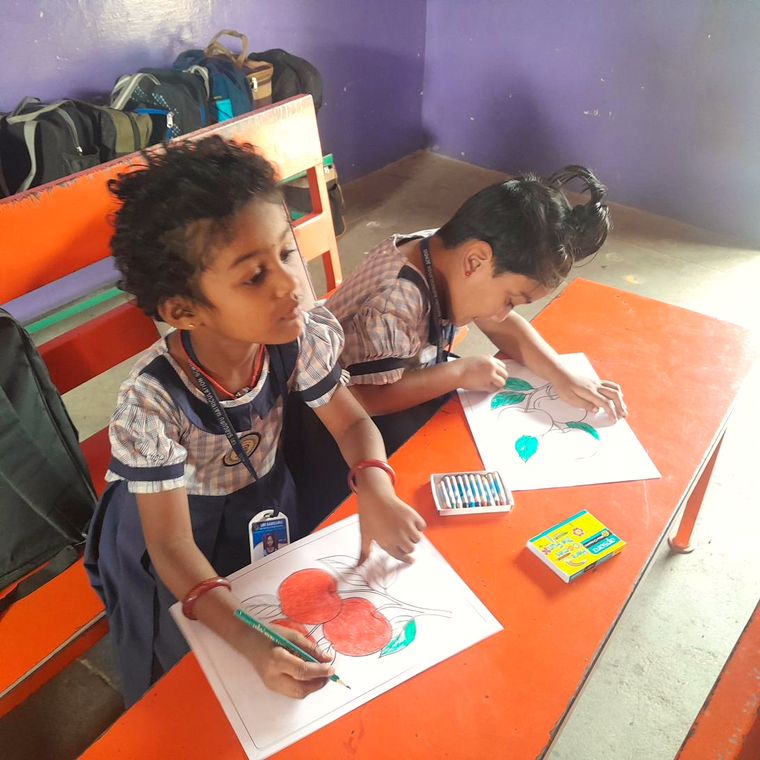 Children at a classroom activity