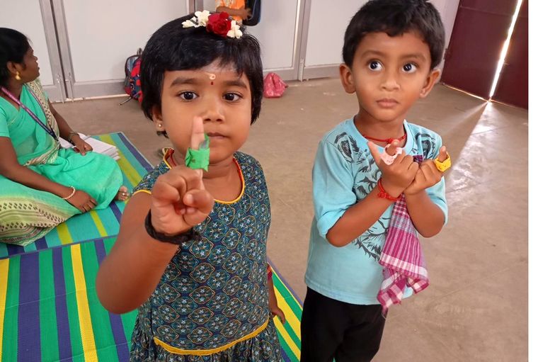 Young children in the classroom
